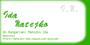 ida matejko business card